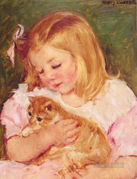  Mary Kunst - Sara Holding A Cat mary Cassatt